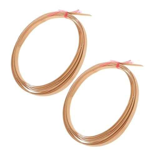Zerodeko Tiras de Bambú Amarillo para Tejer Mimbre 2 Piezas 5 M X 1 Cm X 1 Mm, Material en Rollo para Fabricación y Reparación de Muebles, Cestas y Manualidades de Ratán