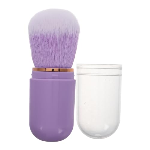 CANIGHT Brocha de Maquillaje Retráctil para Colorete con Cerdas Suaves y Multifuncional, Tamaño Mini Adecuado para Viaje, Material Plástico y Nylon Lavanda