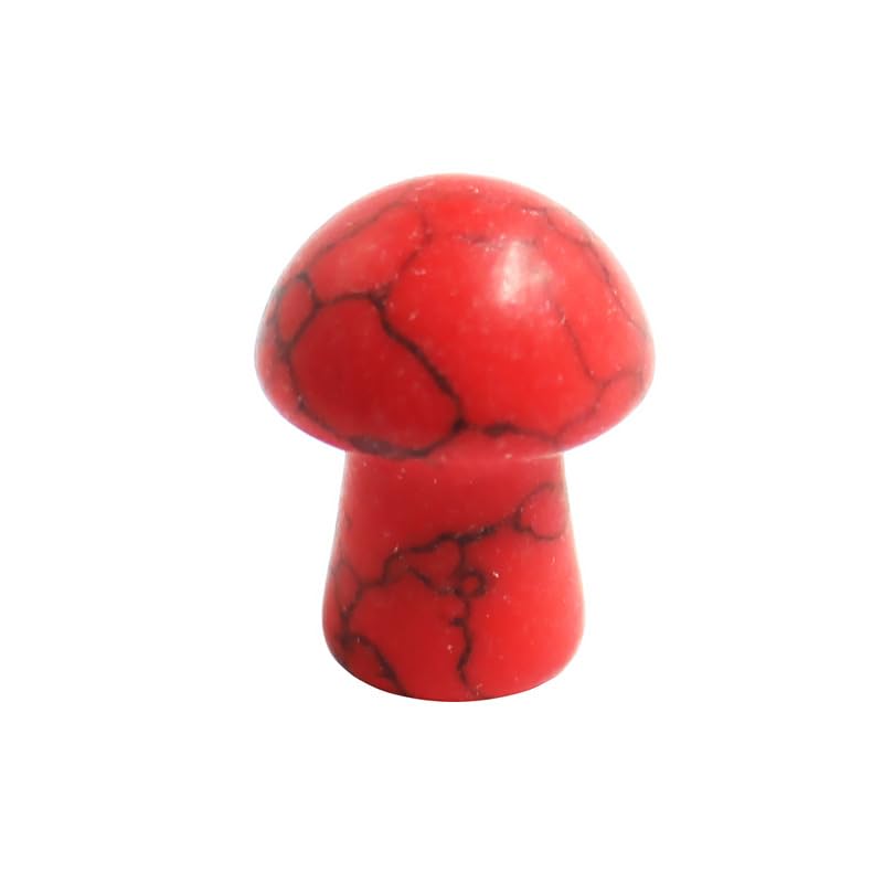 Namzi 10 Pieces of red Textured Natural Crystal Stone Mushroom Ornament mini 2 * 1.5cm Small Mushroom Crystal Stone Handicraft Desktop Ornament Decoration