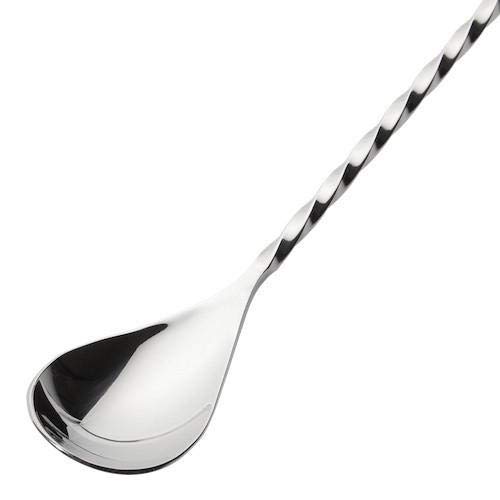 Rudra Exports Teardrop Bar Spoons Stainless Steel, Professional Cocktail Mixing Spoon Bar Tool Japanese Style Teardrop End Design, Spiral Pattern Spoon: 12 Inches - 6 Pcs Set 4