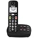 Panasonic KX-TGU130EXB digitales schnurloses Telefon mit Anrufbeantworter, Basisstation & 1 Mobilteil, LCD-Display, große Tasten, Favoriten-Taste, hörgerätekompatibel, Schwarz