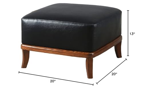 Repose-Pieds Ottoman Noir Multi-Usage : Siège d'Appoint Carré 41cm Salon - 3