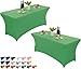 Produktbild Wolfway 2 Pack 4FT Stretch Spandex Tischdecke waschbar und faltenresistent Küche Spandex Tischtuch ausgestattet rechteckigen Tisch für Party, Bankett, Hochzeiten, Cocktail und Festival
