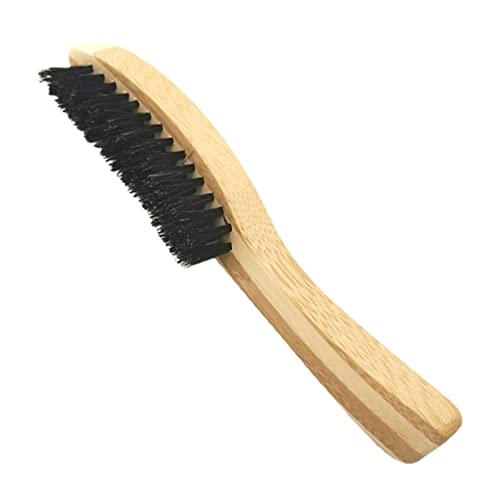 FRCOLOR Long Handle Solid Wood Beard Brush Practical Cleaning Tool for Home Salon Use Durable Design Beard Care Accessory for Men
