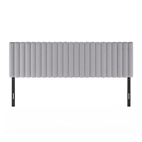 Image of Furinno Roanne Upholstered Tufted Headboard, Glacier, King | Wooden Headboard, Bed Frame Mount Head Board, Easy Assembly, for Bedroom, Dorm