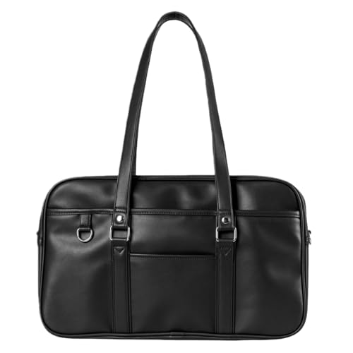 [ZKIVORJ] スクールバッグ 合皮 女子 高校生 スクバ 黒 茶色 修学旅行 持ち手長い A4 大容量 軽量 背負える