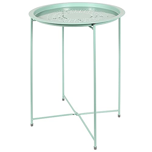 Runder Beistelltisch aus Metall, Durchmesser 46 cm und Höhe 60 cm, der ideale Tisch für die Seite Ihres Sofas