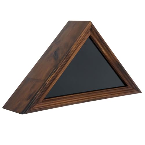 Hobby Lobby Vintage Walnut Flag Display Case, 3x5 Feet Flag Size, Triangle Glass Front, 15.69 x 7.94 x 3.44 inches