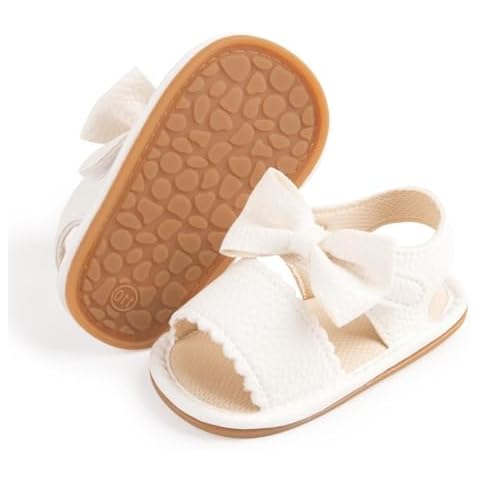 Babelvit Infant Baby Sandals with Flower Bowknot Cover