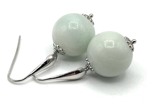 Boucles d'oreilles amazonite en argent 925 et véritables pierres de gemmes