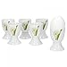 Produktbild Van Well 6er Set Eierbecher Calla, rund Ø 48 mm, H 70 mm, Eierständer hoch, Egg Cup, weißer Blütenkelch, Pflanzendekor, edles Porzellan-Geschirr, Gastro