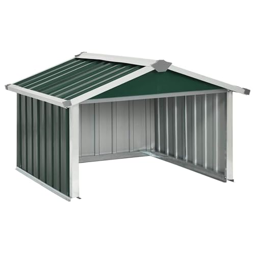 Swpsd Garden Lawnmower Robot Shed - Galvanised Steel, 92x97x63 cm, Green, Easy Assembly 150907