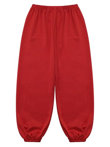 Kids Boys Girls Loose Sweatpants Solid Color Elastic Waistband Kung Fu Pants Athletic Jogger Pants4
