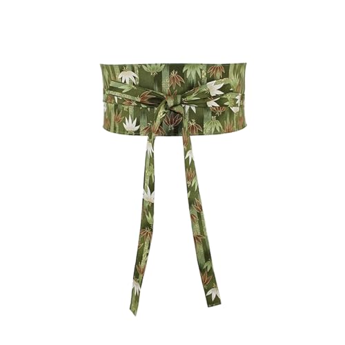 Womens Japanese Kimono Obi Wide Belt Corset Self Tie Waistband Wrap Around Sash for Yukata Robe Dress Shirt