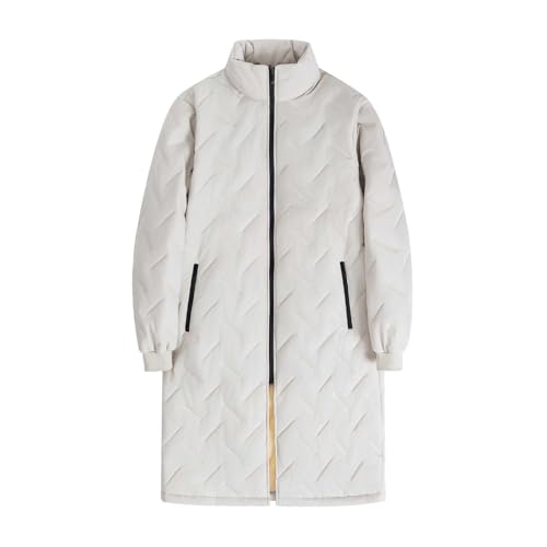 Chaquetas largas acolchadas de invierno estilo abrigo grueso con forro polar
