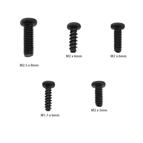 VGOL 10 Stück Fernbedienung für Autoschlüssel, runder Kopf, selbstschneidend, Kreuzbefestigungsschraube, geeignet für den Ersatz des Schlüsselgehäuses, Schwarz, mit fünf Größen