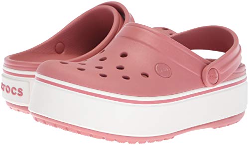 Sandália, Crocs, Crocband Platform Clog, Blossom/White, 37, Adulto Unissex