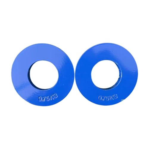 Okiyakusama 2 Piezas Placas Fraccionales para Barra de Pesas Discos Micro Entrenamiento Fuerza Construcción en Acero Duradera Fácil de Instalar Y Almacenar Adecua, Azul, 0.75 Kg