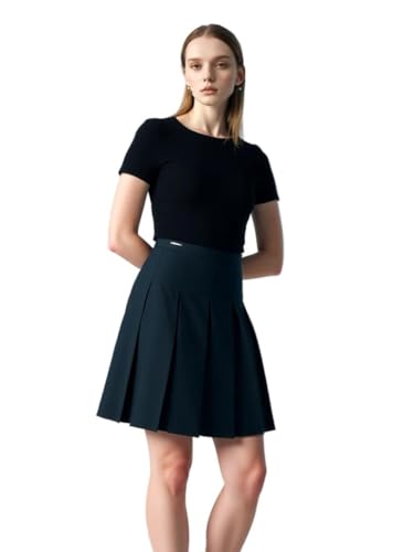LACHERE Black School Skirt - Above The Knee Length (10 Pleats)