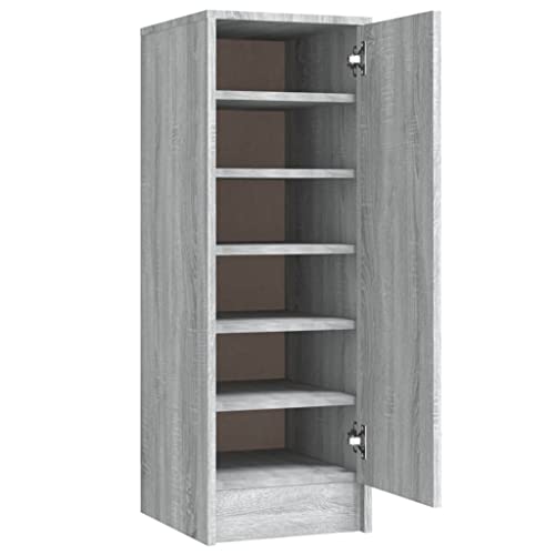 vidaXL Scarpiera Grigio Sonoma 32x35x92 cm in Legno Multistrato