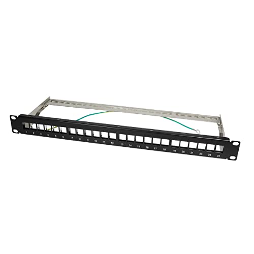 LOGILINK NK4042 KEYSTONE PATCHPANEL 24 ENCHUFES BLINDADOS, NEGRO