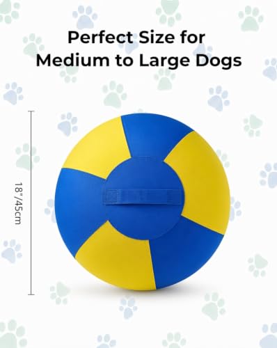 Image of 18Inch Herding Ball for Dogs, Interactive Large Dog Ball with Grip Tabs, Durable Outdoor Training Dog Toy for Medium to Large Dog Australian Shepherd Cattle Dog Border Collie and Horses