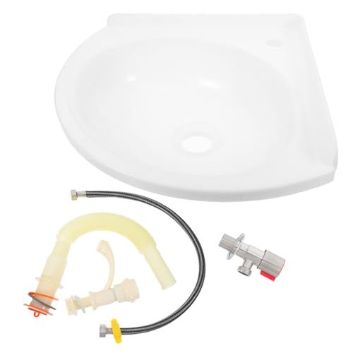 Space-Saving Triangular Wall-Mounted Plastic Bathroom Sink – Corner Washbasin for Bathrooms, Offices, Hotels – Versatile Installation for Small Spaces