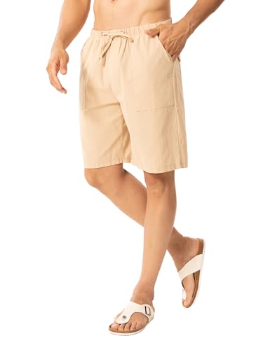 ANTLOOWW Pantaloncini da Uomo Estivi, Pantaloni di Lino da Uomo