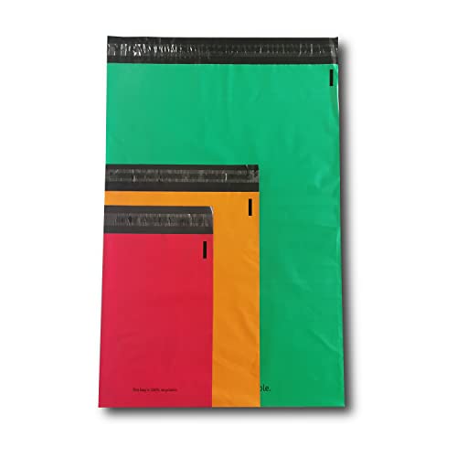 Lot de 50 sacs postaux mixtes Rouge/orange/vert en 3 tailles Cover