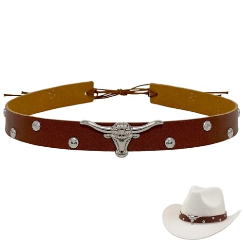Image of Cowboy Hat Bands for Men and Women,Hatbands Belt for Cowboy /Western /Fedora /Cowgirl Hats Multicolor
