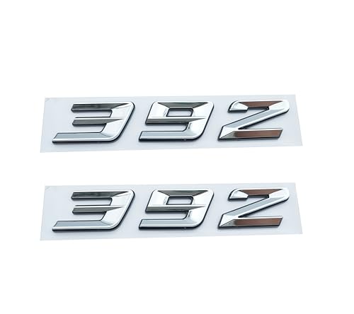 Image of Pair Set 392 Passenger & Driver Side Rear Badge Emblem Body Nameplate Raised Sticker Decal (Silver)
