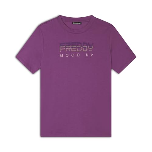 T-shirt col ras du cou femme avec graphisme perles dorées