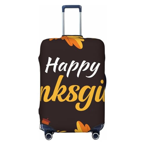 Happy Thanksgiving 1 Print Luggage Cover For Suitcase,Washable Elastic Travel Suitcase Protector With Zipper Closure And Bottom Buckle – Fits 18-32