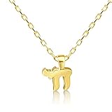 Hebrew Chai Necklace 14k Yellow Gold Vermeil for Women and Girls Alef Bet by Paula