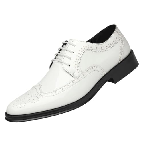 Mens Modern Tuxedo Oxford Dress Shoes Lace Up Patent Leather Formal Business