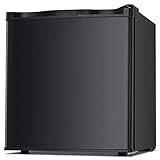 Antarctic Star Upright Freezer 1.1 Cu.ft, Compact Mini Freezer with Reversible Single Door, Temperature Control, Removable Shelves, Small freezer Stainless Steel for Dorms Home Office, Black