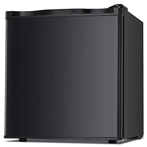 Image of Antarctic Star Upright Freezer 1.1 Cu.ft, Compact Mini Freezer with Reversible Single Door, Temperature Control, Removable Shelves, Small freezer Stainless Steel for Dorms Home Office, Black