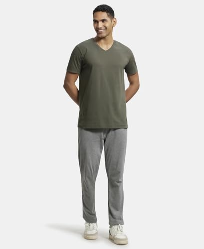 Image of Jockey 2726 Men's Super Combed Cotton Rich Solid V Neck Half Sleeve T-Shirt