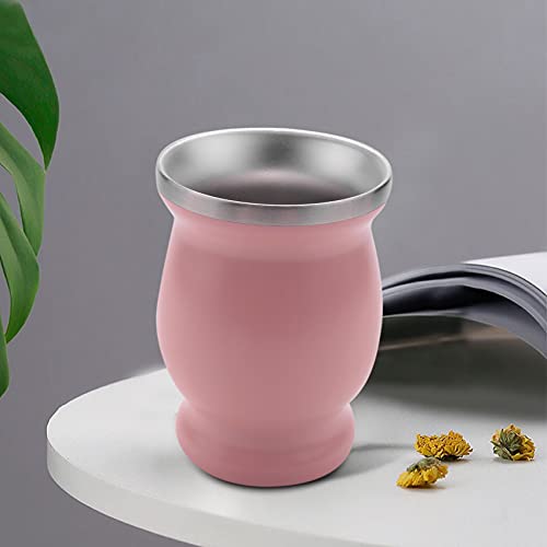 SNOWINSPRING Yerba Mate KüRbis - Juego de tazas de té de doble pared (acero inoxidable, 1 bombilla, pajita de paja… - Imagen 4