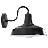 GOALPLUS 14.2in. Outdoor Barn Light Gooseneck Light Fixture with Wall Mount, Black Exterior Large Wa