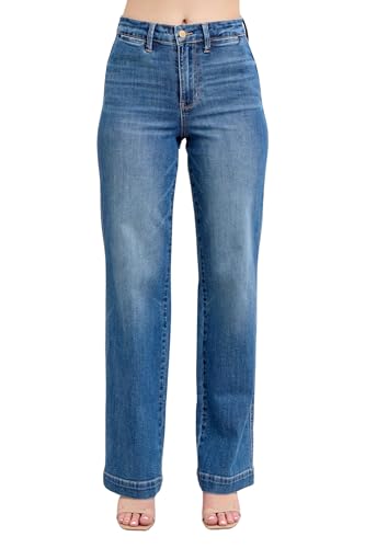 Judy Blue High Waist Straight Denim Trouser, Inseam 32