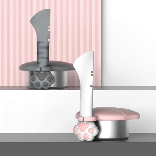 PHOGARY Silikon Dosendeckel Katzenfutter mit Löffel für Haustierfutterdosen, Deckel für Katzenfutter/Hundefutter Dosen, Universal Dosenverschluss, Haustier Futteraufbewahrung, Geschenk (Grau)