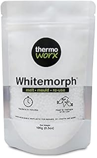 Thermoworx Whitemorph 100g. Hand mouldable bioplastic. Melt, Mould and Reuse.