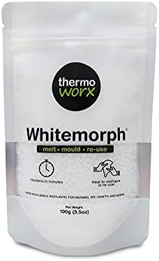 Thermoworx Whitemorph 3.5oz. Hand moldable bioplastic. Melt, Mold and Reuse