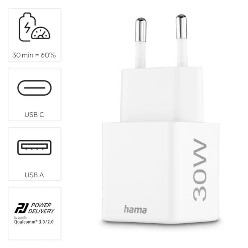 Chargeur rapide 30W Hama blanc : haute performance Power Delivery pour iPhone - 2