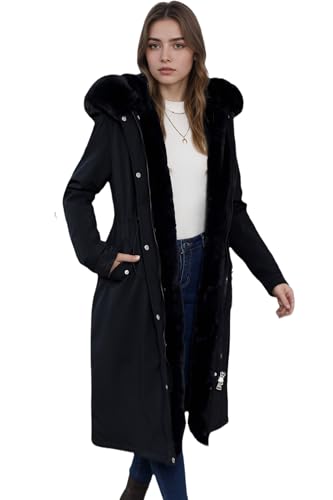 RISISSIDA Puffer Jacket Women Winter Parka Puffy Coat with Long Fur Collar Hooded,Thicken Warm Bubble Overcoat for Deep Cold2