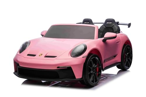 Coche eléctrico para niños Porsche 911 24V con tracción 4x4, Rose, Dos plazas, Control Remoto 2,4 GHz, Entrada USB/AUX, Motores de 200W, suspensión, batería de Litio, Luces LED Delanteras y traseras