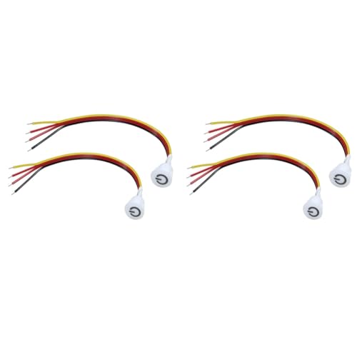 Janasiba 4 interruptores de atenuación táctil CC 3,7 V 5 V 12 V sensor de atenuación continua para luz LED, caravana, armario, armario y rayas