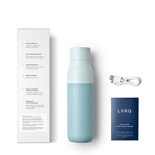 LARQ Bottle PureVis 17 oz - Self-Cleaning and Insulated Stainless Steel Water Bottle with UV Water Purifier and Award-winning Design | Reusable & Travel Friendly, Seaside Mint - Image 6