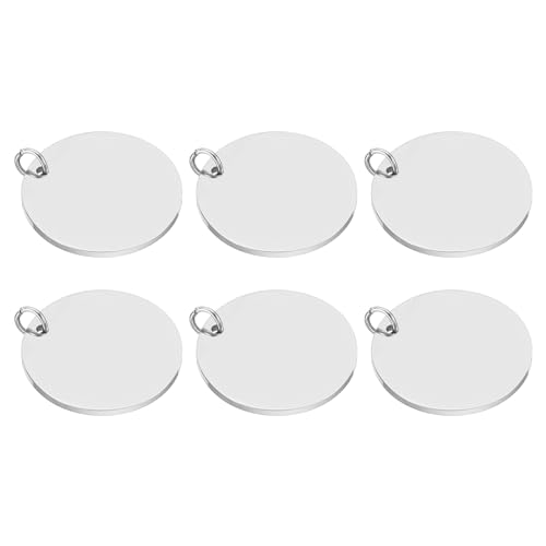 Placa redonda de metal para estampado DIY y joyería artesanal personalizada, pack de 6
